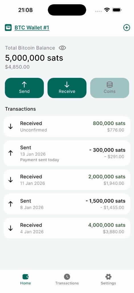 Lervox Wallet App Screenshot